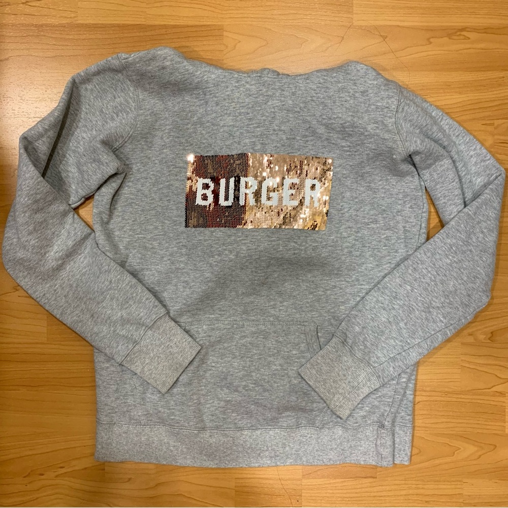 Gray sequin hoodie